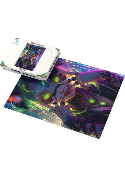 1000 Parça Puzzle Kedi Neon