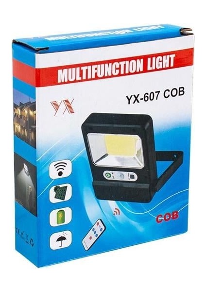 Powermaster YX-607 Cob Ledli Solar Panelli Hareket Sensörlü Çok Fonksiyonlu Lamba