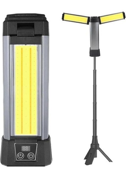 Powermaster PM-24565 25 Watt USB - Type-C Girişli P50 ve Cob Ledli 2 Kanatlı Kollu Çalışma Lambası