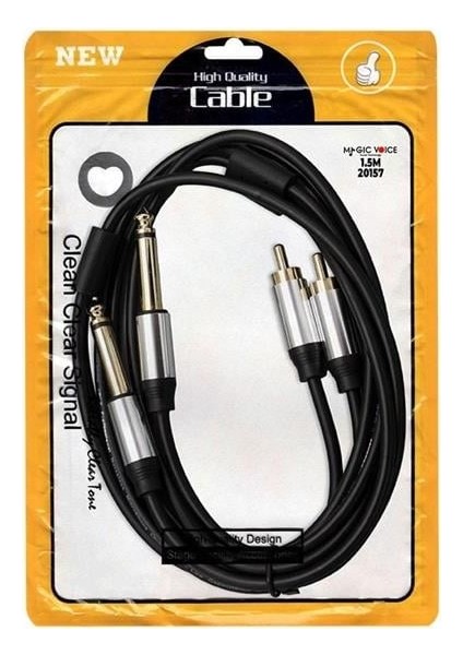 Magicvoice LD398 2x 6.3 mm Mono Erkek - 2x Rca Erkek 1.5 Metre Kablo