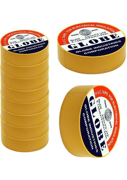 Globe 0.13MMX19MM Izole Bant 10'lu Sarı