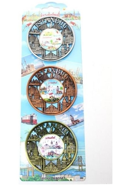 Istanbul Temalı Metal Magnet 3'lü Set Model 2