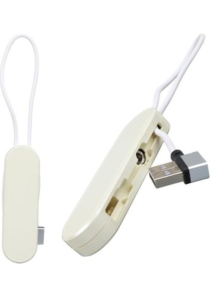 Powermaster PM-25905 Beyaz 3in1 (Type C- Lightning-Micro Usb) Manyetik Uç Taşınabilir Şarj Kablosu