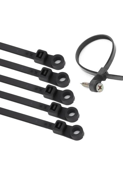 Powermaster PM-26326 Vida Delikli Kablo Bağı Plastik Kelepçe 100LÜ Paket Siyah 2.5X100MM