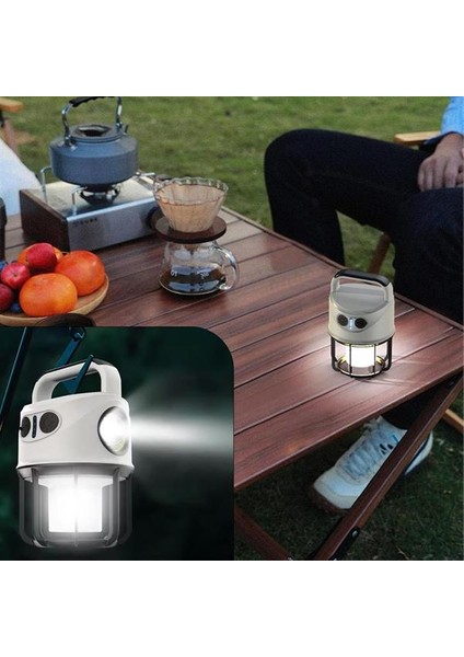 Powermaster CH-22025 Çift Işıklı Kamp Lambası El Feneri Powerbank Özellikli (Gün Işığı - Beyaz)