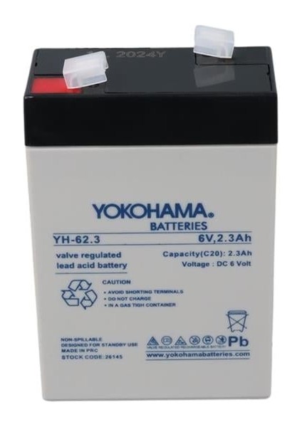 Yh-62.3 6 Volt - 2.3 Amper Akü (90X43X38 Mm)