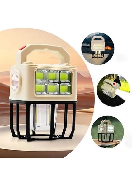 Powermaster PM-26459 3 Modlu Beyaz - Filament Solar Masa - Kamp Lambası - El Feneri