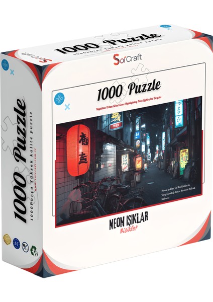 1000 Parça Puzzle Neon Işıklı Bisiklet