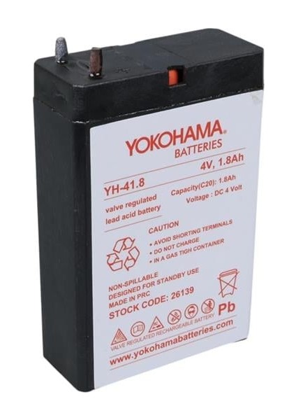 Yh-41.8 4 Volt - 1.8 Amper Akü (50X76X22 Mm)