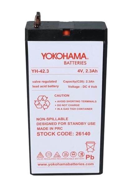 Yh-42.3 4 Volt - 2.3 Amper Akü (50X100X22 Mm)