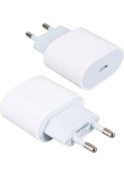 Weko WK-26524 Beyaz Pd 20 Watt Iphone Type-C Hızlı Şarj Başlığı