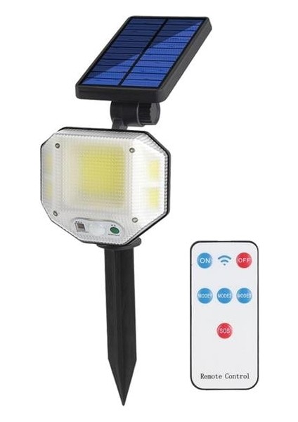 Powermaster PM-14917 Sensörlü Kumandalı 3 Kademeli Solarlı Bahçe Aydınlatma Lambası