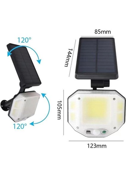Powermaster PM-14917 Sensörlü Kumandalı 3 Kademeli Solarlı Bahçe Aydınlatma Lambası