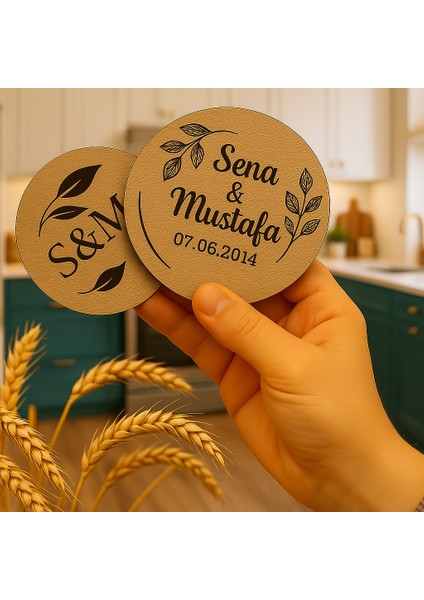 Size Özel Ahşap Desen Bardak Altlığı