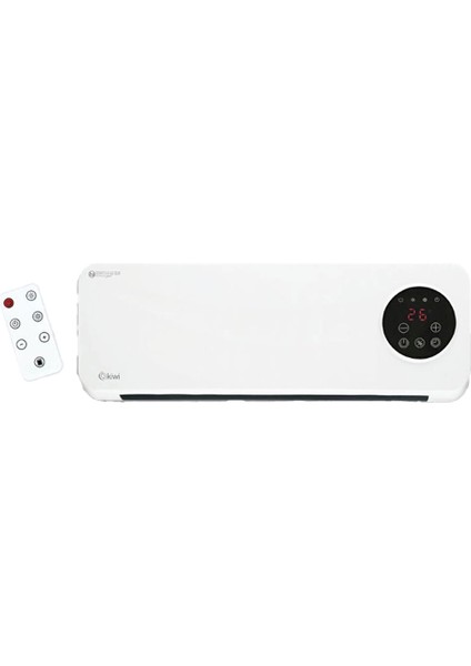 Kiwi KHT-8490 Klima Tipi Duvar Tipi Isıtıcı Fan Kumandalı - Dijital Dokunmatik Ekran 2 Kademe Isı Zaman Ayarlı 2000W