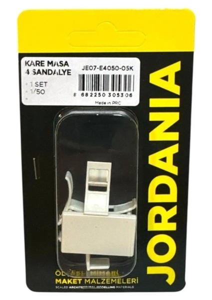 Jordanıa Maket JE07-E4050-05K Masa ve 4 Sandalye Beyaz 1/50