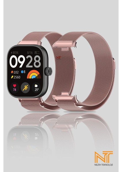 Xiaomi Redmi Watch 4 / Redmi Watch 5 Uyumlu Milanes Hasır Örgü Metal Kordon