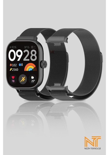 Xiaomi Redmi Watch 4 / Redmi Watch 5 Uyumlu Milanes Hasır Örgü Metal Kordon