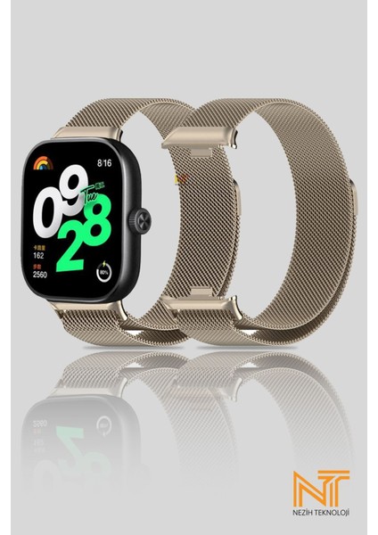 Xiaomi Redmi Watch 4 / Redmi Watch 5 Uyumlu Milanes Hasır Örgü Metal Kordon