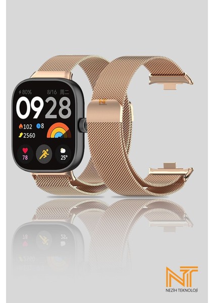 Xiaomi Redmi Watch 4 / Redmi Watch 5 Uyumlu Milanes Hasır Örgü Metal Kordon