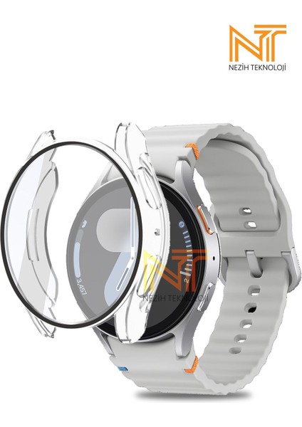 Samsung Galaxy Watch 7 44MM Uyumlu Darbe Önleyici Sert Pc Kasa ve Ekran Koruyucu