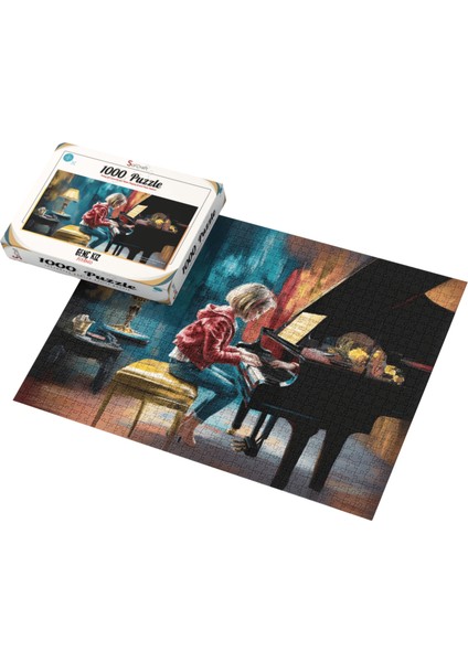 1000 Parça Puzzle Genç Kız Piyano