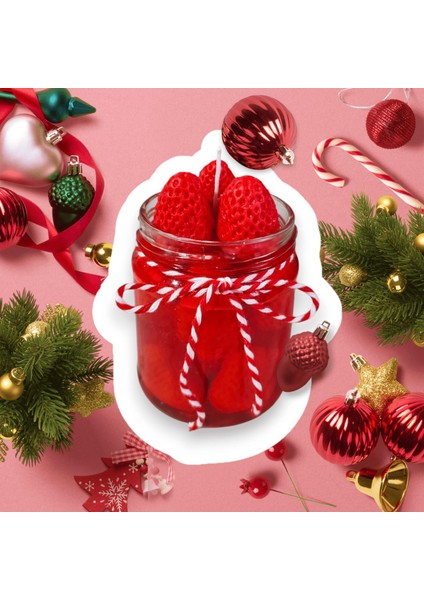 Çilek Kokulu Çilek Reçeli Dekoratif Mum (Doğal Soya Wax) fırsatları