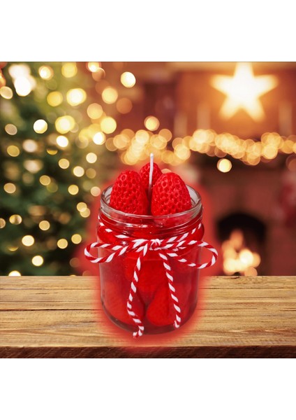 Çilek Kokulu Çilek Reçeli Dekoratif Mum (Doğal Soya Wax) indirimleri