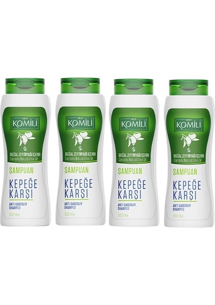 Kepekli Saçlar İçin Vegan Şampuan 500 ml x 4 Adet Tek Ebat