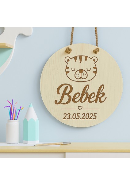 Özel Tasarım Ahşap Bebek Duvar Süsü