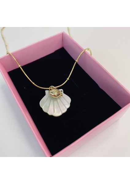 Deniz Kabuğu ve Balık Çelik Kolye