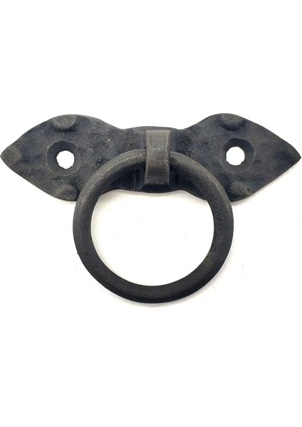 Antika Tarz Dekoratif Pirinç Yaprak Mobilya Kulbu, Kapı Kilit Halkası - 80 Mm, Oksit