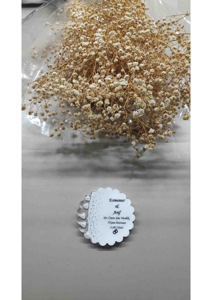 Epoksi Magnet Gümüş Varaklı Söz, Nişan, Nikah, Kına, Düğün, Kur'an Hatırası Sünnet Mevlüt Hediyesi.