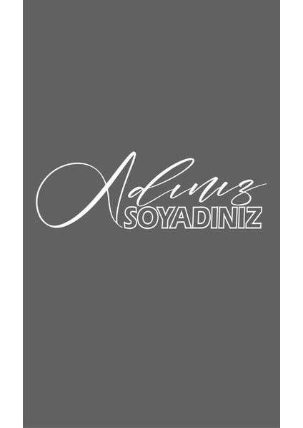Isim Soyisim Özel Tasarım Oto Cam Yazı Sticker 40*15 cm