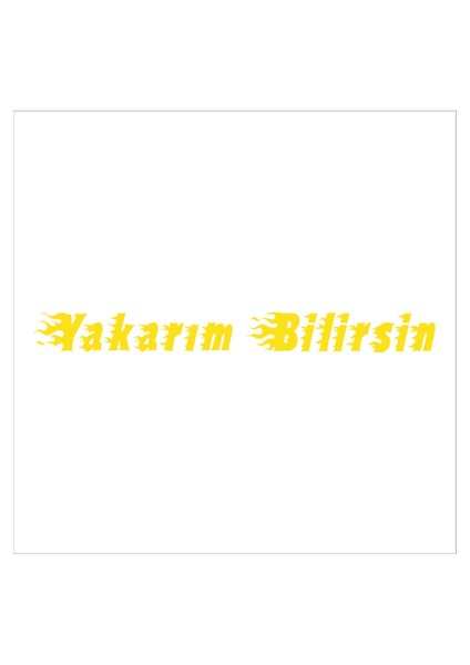 Yakarım Bilirsin Oto Sticker Sarı 30*3 cm