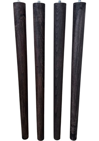 41 cm koyu Meşe Ahşap Konik Mobilya Ayağı – 4’lü Set | Masa, Sehpa, Komodin Uyumlu | Aparat ve Vidalar Dahil