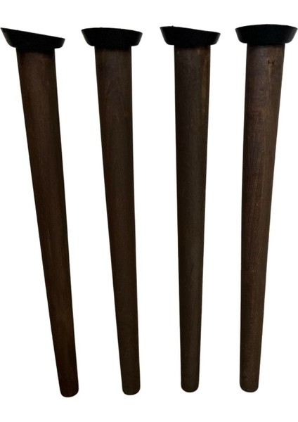 41 cm koyu Meşe Ahşap Konik Mobilya Ayağı – 4’lü Set | Masa, Sehpa, Komodin Uyumlu | Aparat ve Vidalar Dahil