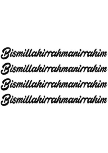 Besmele Sticker 4 Adet Siyah 13*1,5 cm