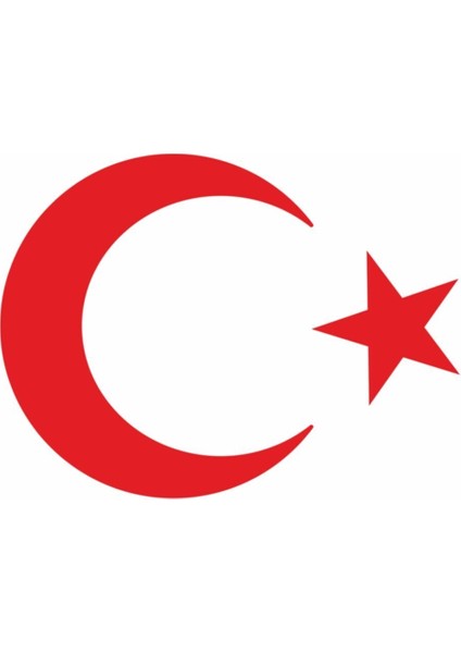 Ay Yıldız Oto Cam Sticker Kırmızı 25*19 cm fiyatları
