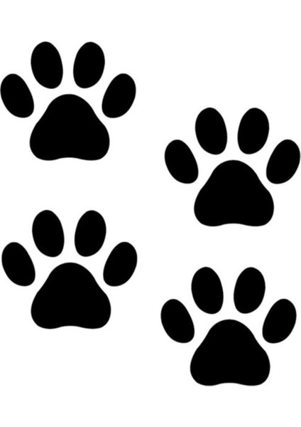Kedi Pati Izi Oto Sticker Siyah 8 Adet 15*15 cm
