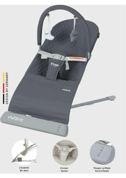 Wave Bebek Hareket Ettikçe Sallanabilen Kademeli Müzikli Titreşimli Anakucağı