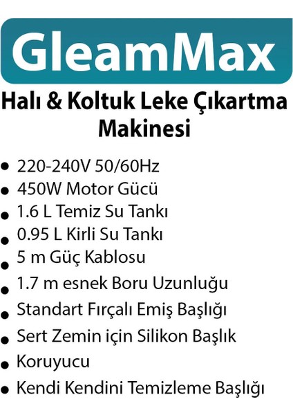 Range GleamMax Spot Cleaner Koltuk Halı Ve Leke Çıkartma Makinesi (YENİ)