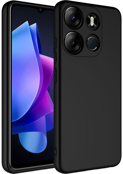 Tecno Spark Go 2023 Kılıf Lansman Içi Kadife Kamera Korumalı Mara Silikon Kılıf - Siyah