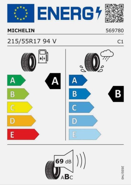 215/55R17 94V Primacy 4 Ao Oto Yaz Lastiği (Üretim Yılı : 2025)