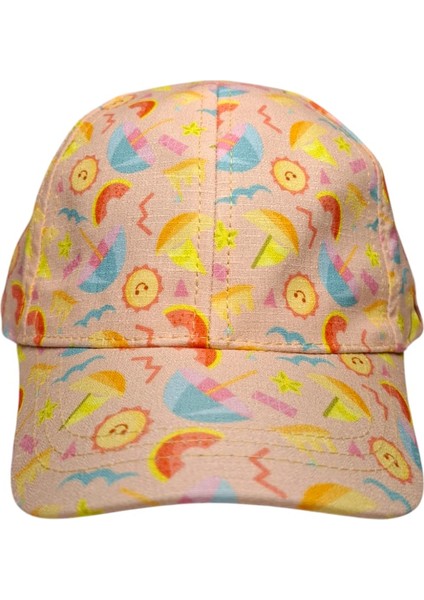 Spteks Kitti 1-3 Yaş Kız Çocuk Somon Renk Desenli Yazlık Şapka indirimleri