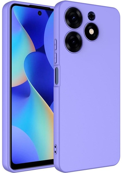 Tecno Spark 10 Pro Kılıf Lansman Içi Kadife Kamera Korumalı Mara Silikon Kılıf - Lila