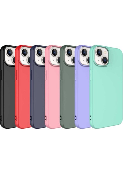 iPhone 14 Kılıf Lansman Içi Kadife Kamera Korumalı Mara Silikon Kılıf-Pembe modelleri