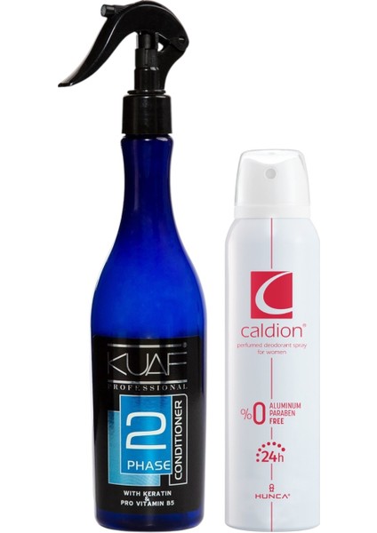 Mavi Keratinli Fön Suyu Sıvı Saç Kremi 400 ml + Caldion Kadın Deodorant 150 ml