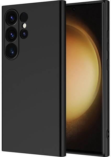 Samsung Galaxy S25 Ultra Kılıf Lansman Içi Kadife Kamera Korumalı Mara Silikon Kılıf-Siyah