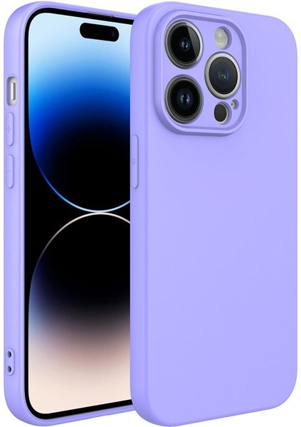 iPhone 14 Pro Max Kılıf Lansman Içi Kadife Kamera Korumalı Mara Silikon Kılıf - Koyu Mor fiyatları